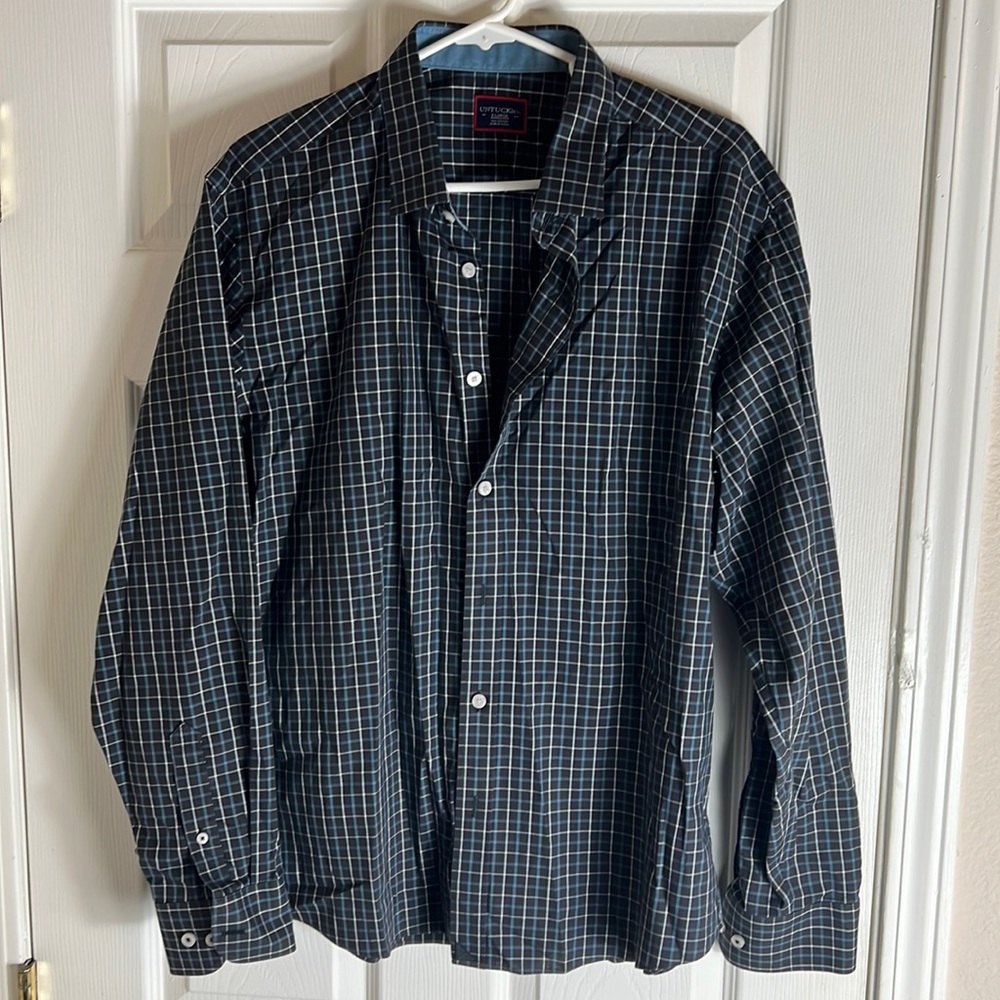 UNTUCKit Blue Plaid Button Down Long Sleeve Shirt XL